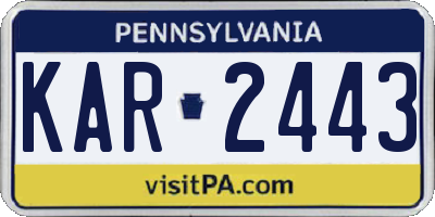 PA license plate KAR2443