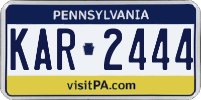 PA license plate KAR2444