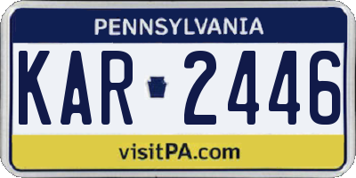 PA license plate KAR2446