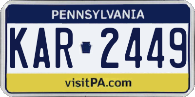PA license plate KAR2449