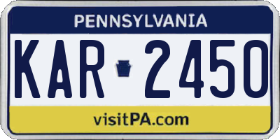 PA license plate KAR2450