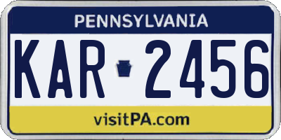 PA license plate KAR2456