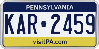 PA license plate KAR2459