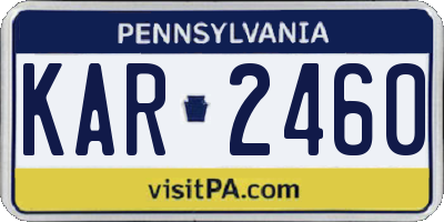 PA license plate KAR2460