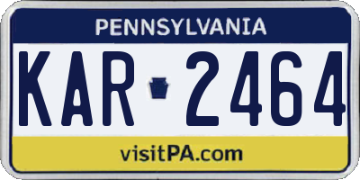 PA license plate KAR2464