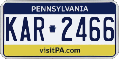 PA license plate KAR2466