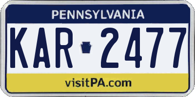 PA license plate KAR2477
