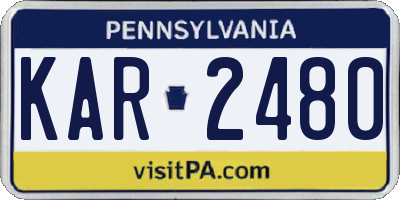 PA license plate KAR2480