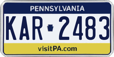 PA license plate KAR2483