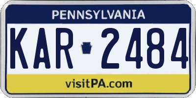 PA license plate KAR2484