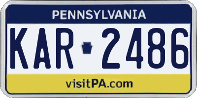 PA license plate KAR2486