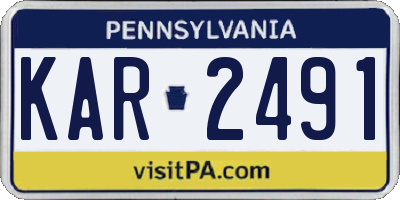 PA license plate KAR2491