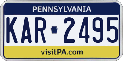 PA license plate KAR2495