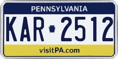 PA license plate KAR2512
