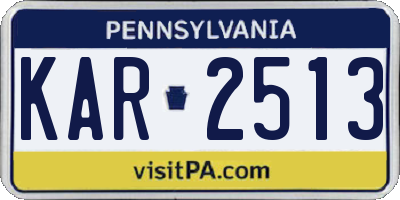 PA license plate KAR2513