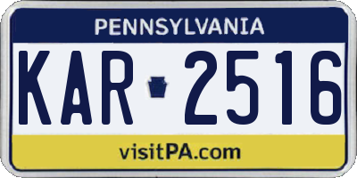 PA license plate KAR2516