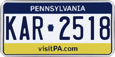 PA license plate KAR2518