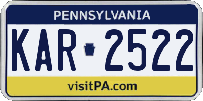 PA license plate KAR2522