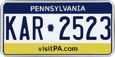 PA license plate KAR2523