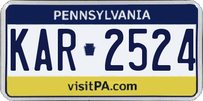 PA license plate KAR2524