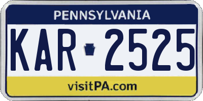 PA license plate KAR2525