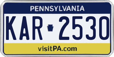 PA license plate KAR2530