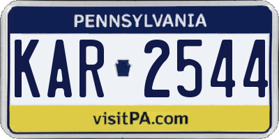 PA license plate KAR2544