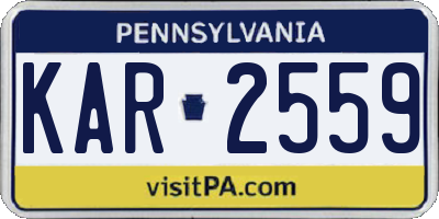 PA license plate KAR2559