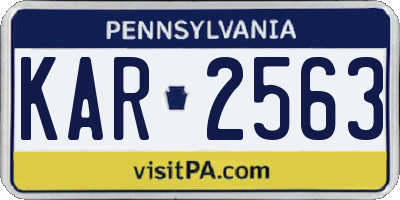 PA license plate KAR2563