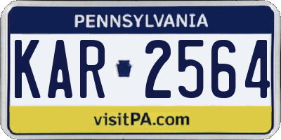 PA license plate KAR2564