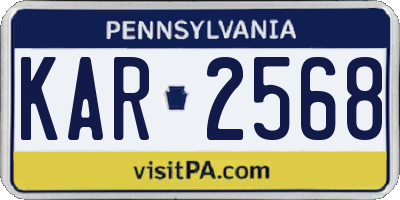 PA license plate KAR2568