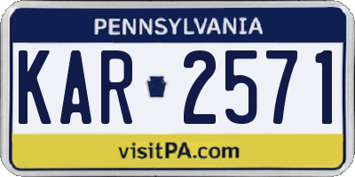 PA license plate KAR2571