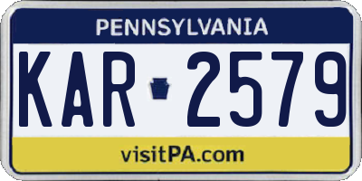 PA license plate KAR2579
