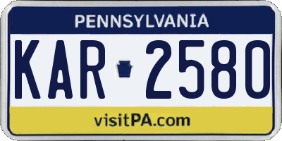 PA license plate KAR2580