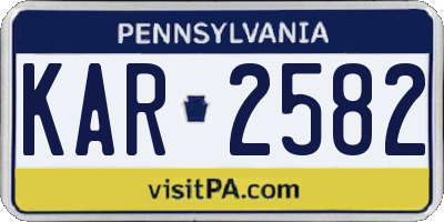 PA license plate KAR2582