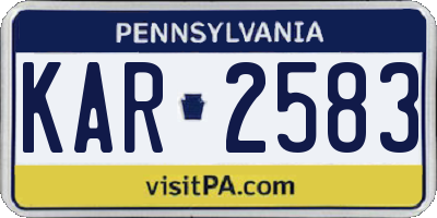 PA license plate KAR2583