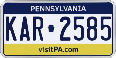 PA license plate KAR2585