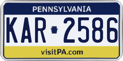 PA license plate KAR2586