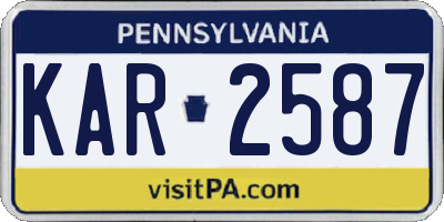 PA license plate KAR2587