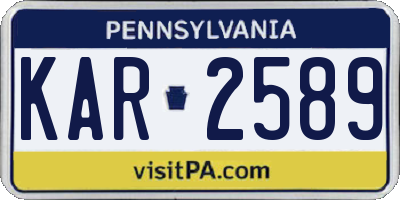PA license plate KAR2589