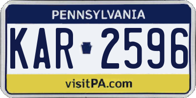 PA license plate KAR2596