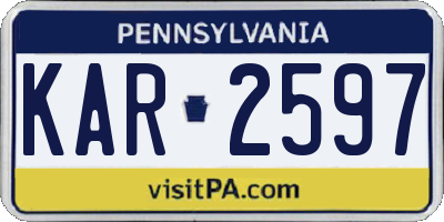 PA license plate KAR2597