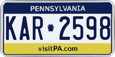 PA license plate KAR2598