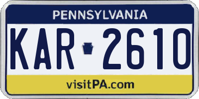 PA license plate KAR2610