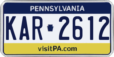 PA license plate KAR2612
