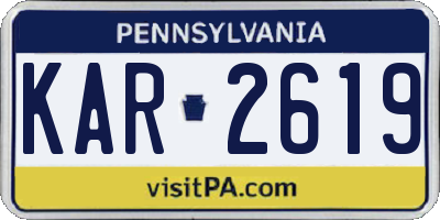 PA license plate KAR2619
