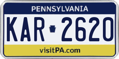 PA license plate KAR2620