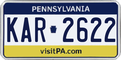 PA license plate KAR2622