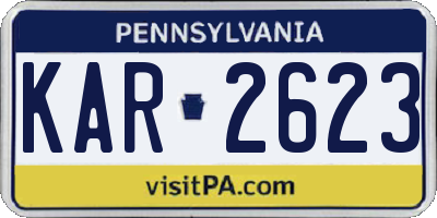 PA license plate KAR2623