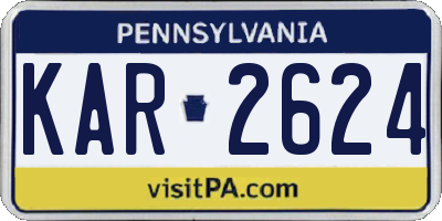 PA license plate KAR2624